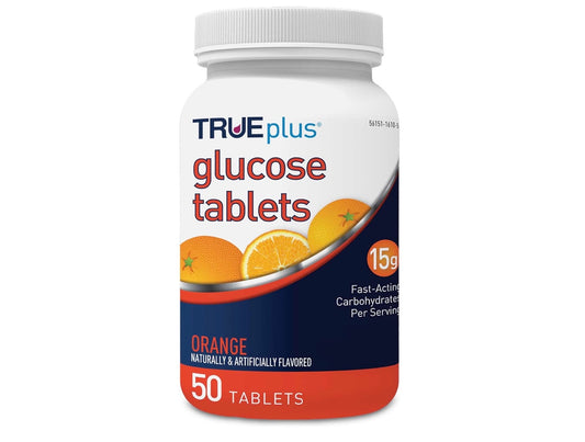 TRUEplus Glucose Tablets, Orange - 50ct